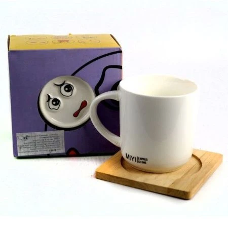 Кружка 250мл керамика МОРДОЧКИ с подставкой (60)