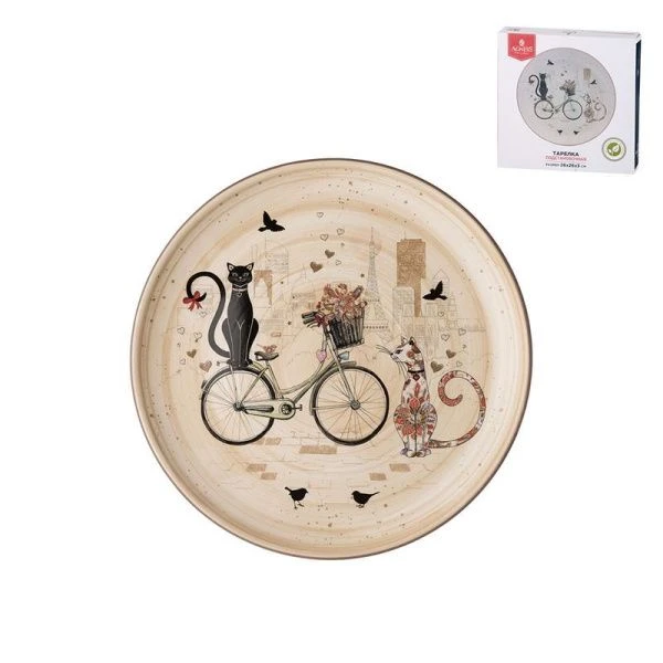 Тарелка мелкая 26*3см керамика ПАРИЖСКИЕ КОТЫ (16)