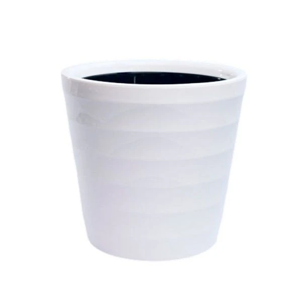 Горшок цветочный 16,6л 30*29см пластик ЛАУРА с вкладкой белый (1)
