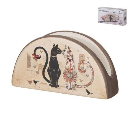 Салфетница 13,5*4*7см керамика ПАРИЖСКИЕ КОТЫ (96)