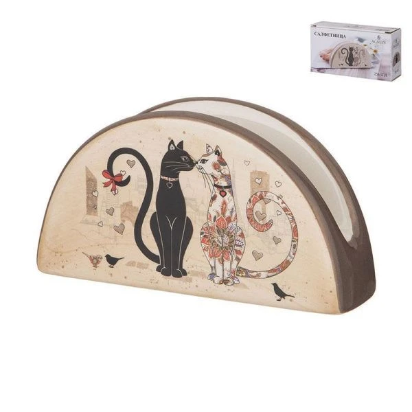 Салфетница 13,5*4*7см керамика ПАРИЖСКИЕ КОТЫ (96)