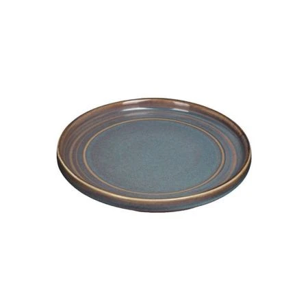 Тарелка мелкая 18см фарфор TERRA сине-коричневый с бортами десертная [10984] (6)