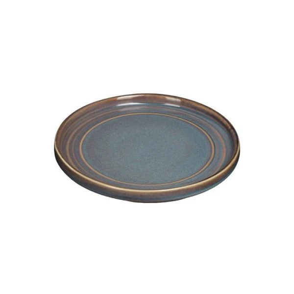 Тарелка мелкая 18см фарфор TERRA сине-коричневый с бортами десертная [10984] (6)