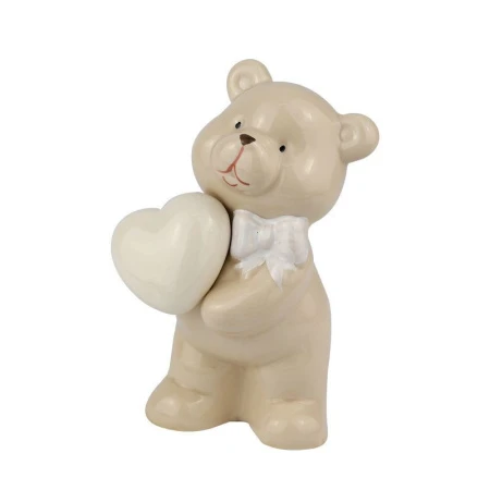 Фигурка Медвежонок с сердцем фарфор 12*7см 85270-1 /JC-10160 (48/2)