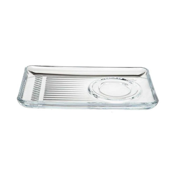 Чайные блюдца набор 2шт 18,4*12см стекло ЭЛИЗИЯ прямоугольные (36)