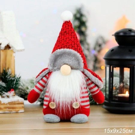 Украшение новогоднее Гном 15*9*25см текстиль HS20872B (144)