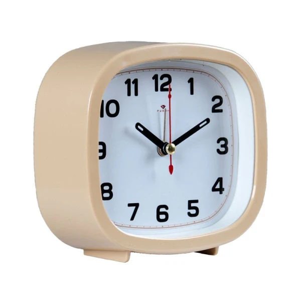 Будильник 12,5*10,5см кварц РУБИН Классика бежевый (20)