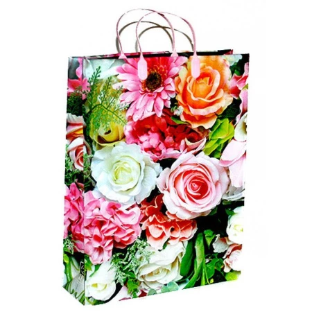 Пакет с пластиковой ручкой 32*40*10см Букет из роз 03/151 (20/200)