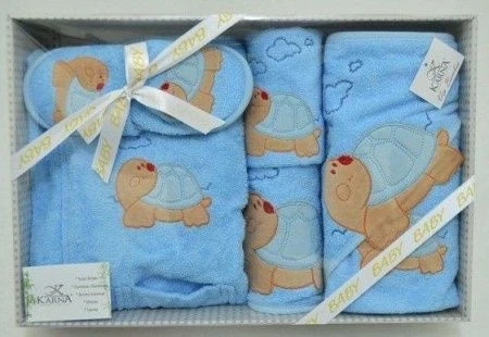 яяяНабор Karna Zaga бамбук яяяХалат детский 1-3 Лет (Голубой)