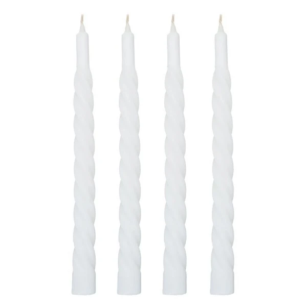 Набор свечей 4шт винтовые БАРОККО-1 белый (50)