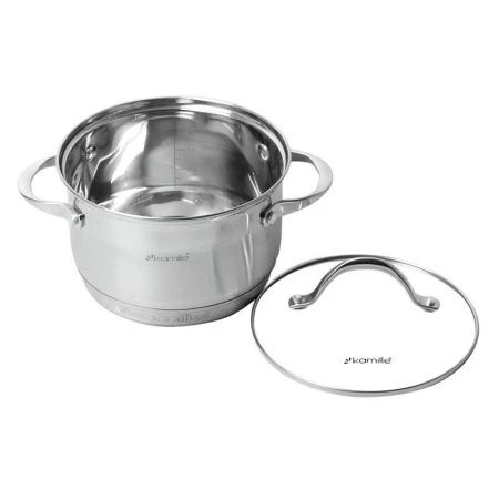 Кастрюля 2,9л нерж.сталь стекл.крышка 18см 7-слойное дно арт. 4718S (8)