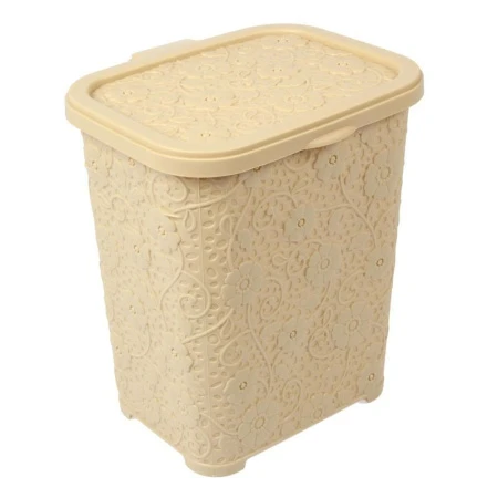 Корзина для стирального порошка 6л АЖУР 220*185*260 кремовый 05315 (24)