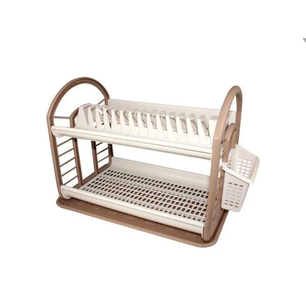 Сушилка для посуды 2-х ярусная 47*37*25см пластик АНТИК молочная 07202 (12)