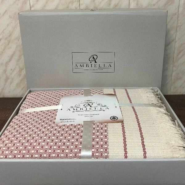 Покрывало жаккард  220*240 FAMILY в коробке, розовый