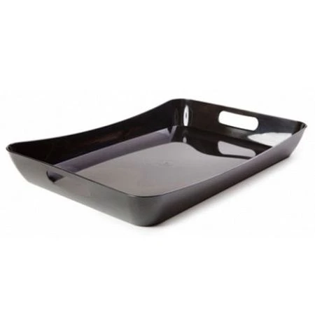 Поднос 42,2*28,2*5,2см пластик РОНДО черный прямоугольный (15) Поднос 42,2*28,2*5,2см пластик РОНДО черный прямоугольный (15)