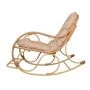 Кресло-качалка Элит с ротангом 0,99*0,58*1,27см металл бежевое, подушка Лен (max нагр. 160кг)