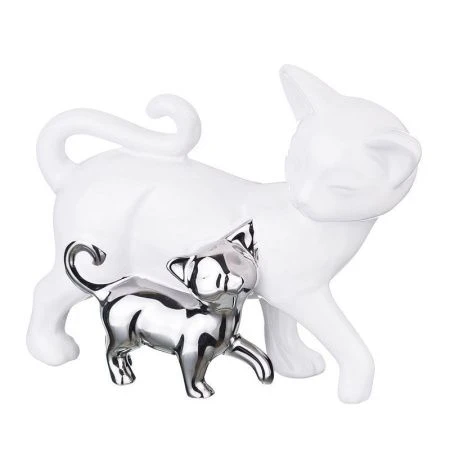 яяяФигурка Кошечки серебро керамика 20*8*17см (12 )