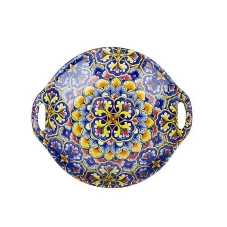 Блюдо 23,5*20*4,5см фарфор Arabesque красный с ручками (36)