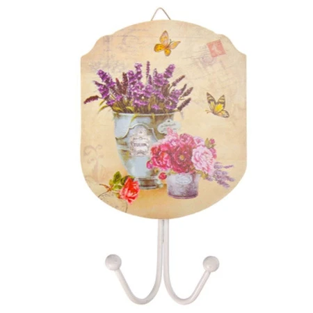 яяяКрючок двойной металл. ЛАВАНДА 17х10см, 6 дизайнов