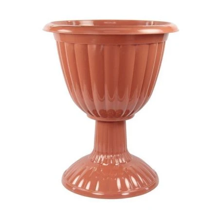 Вазон 18л 420*420*500мм пластик ЖАСМИН коричневый на высокой ножке  (5)