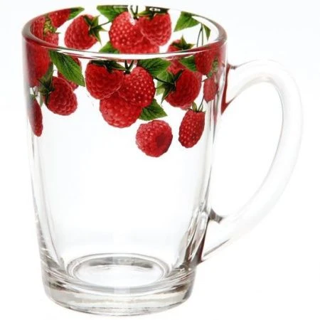 Кружка 300мл стекло Капучино МАЛИНА (20)