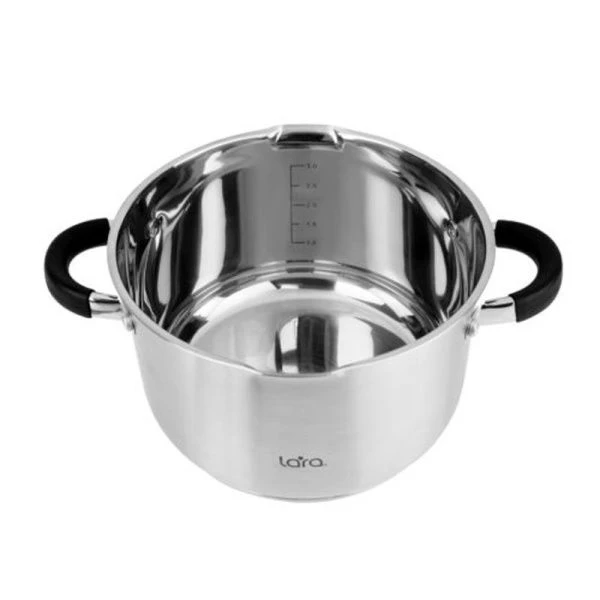 Кастрюля 2,9л h11,5см нерж.сталь НИКА стекл.крышка-дуршлаг 18см капс..индукц.дно LR02-906 (4)