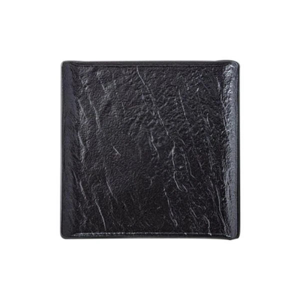 Тарелка мелкая 21,5*21,5см фарфор Slatestone черный квадратная WL-661106/A (3/24)