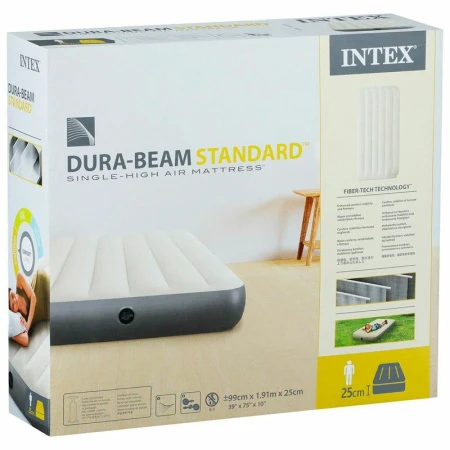 Матрас надувной одноместный флок ПВХ Single-High 191*99*25см до 136кг (4)