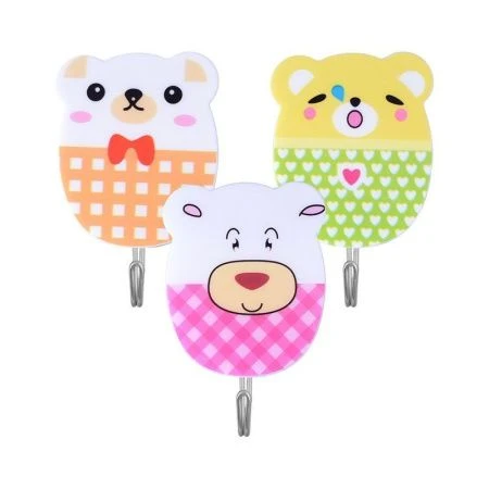 Набор крючков 3шт пластик самоклеящихся Мишки VL27-80 (12/144)