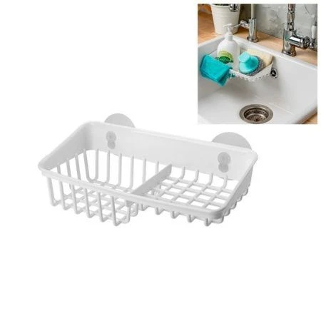 Держатель подвесной на присосках 23,6*12,5*7,9см пластик HELPER белый (14)