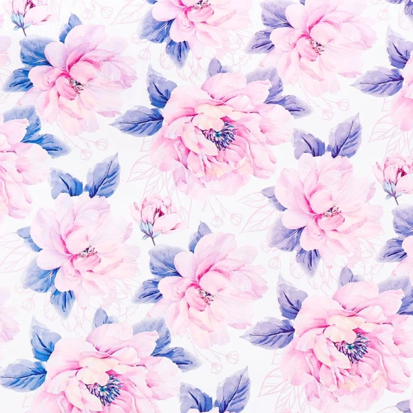 Бумага упаковочная глянцевая 70*100см Цветы (1/40)