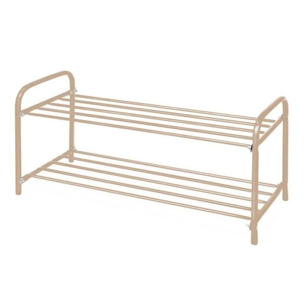 Полка для обуви 2 секции 360*330*800мм металл КОМФОРТ низкая бежевый металлик ЭТК2 (1)