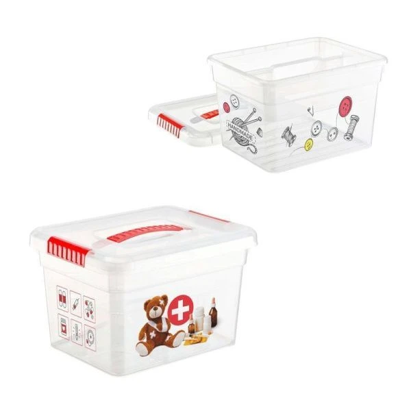 Контейнер для хранения Аптечка 5л 250*200*160мм пластик с лотком-органайзером (9)
