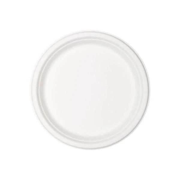 Тарелка одноразовая 22,5см БИО (растительное волокно) белая (50/350)