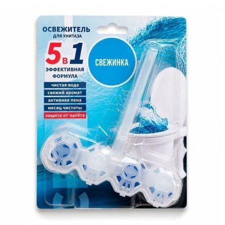 Освежитель-блистер WC 5в1 Свежинка Голубая вода 50г (12)