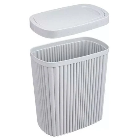 Контейнер для мусора 5,9л 225*140*253мм пластик VELVET светло-серый флэк с подвижной крышкой (6)