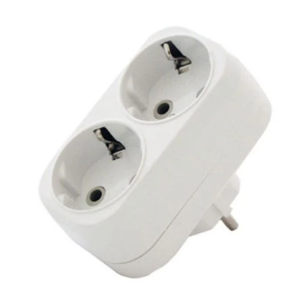 Разветвитель (двойник) пластик с заземлением 16А