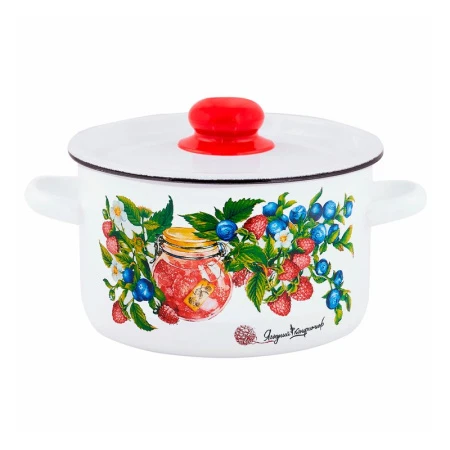 Кастрюля 1,5л эмаль КОНФИТЮР цилиндрическая ТМ Appetite 1с15с/1 (8)