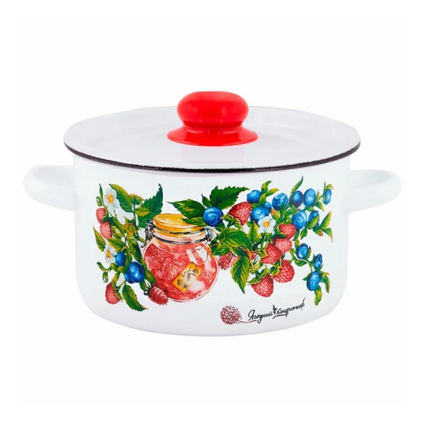 Кастрюля 1,5л эмаль КОНФИТЮР цилиндрическая ТМ Appetite 1с15с/1 (8)