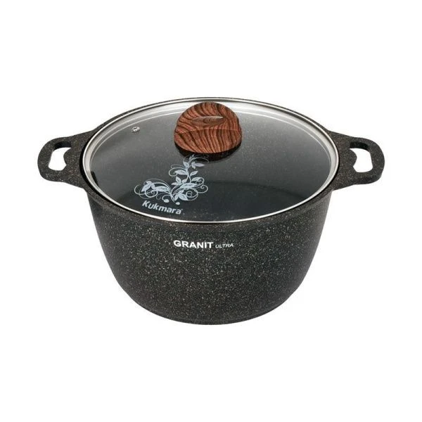 Кастрюля 6л алюминий АП GRANIT ULTRA Original стекл.крышка (3/2)