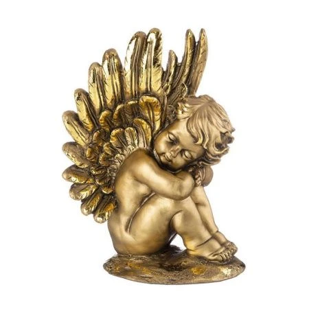 Статуэтка Ангел на камне 29см полистоун бронза с позолотой (1)