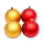 Набор новогодних красных и золотых матовых ёлочных шаров "Бархат" 8 см  (4 шт.) НУ-6984