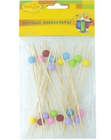 Шпажки для канапе БУСИНКИ 20шт. бамбук 1012