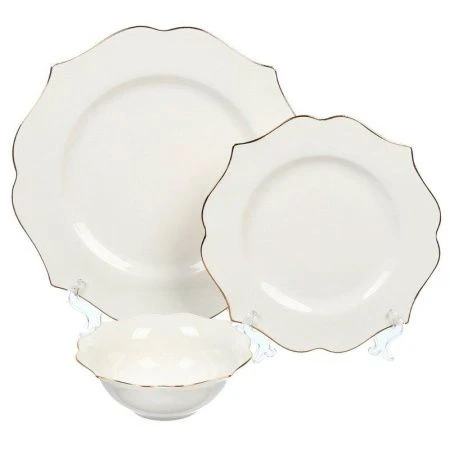 Столовый набор 12пр фарфор отводка золотом Belle подар.уп. (2)