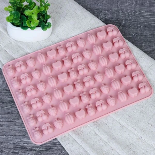 Форма для конфет и мармелада 54 ячейки 20,7*15см силикон ФРУКТЫ HL-137 (300)