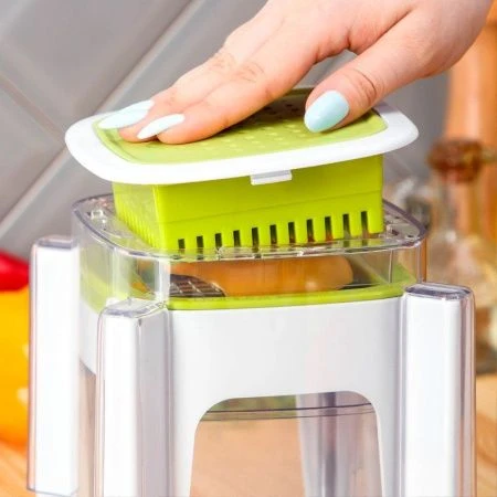 Овощерезка универсальная "Fresh cook" 3-мя насадками и пушером, цвет бело-зеленый  1554974