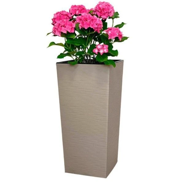 Горшок цветочный 43л 30,5*62см пластик ФИНЕЗИЯ ДЖУТ с вкладкой 20л фраппе (1)