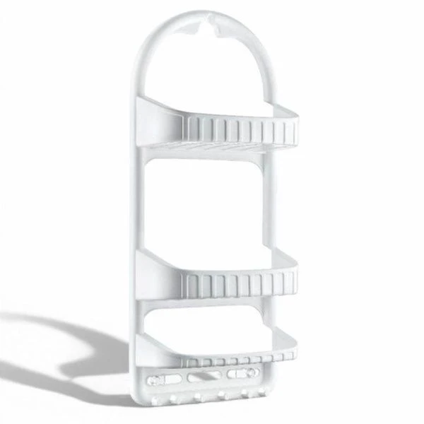 Полка прямая 3 ярусная 120*270*620мм пластик ДУНЯ белая (12)