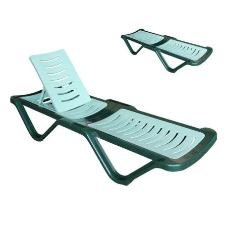 ЯЯЯШезлонг пластик 1920*620*320мм зеленый нагрузка до 115кг (1) ВЫВОД