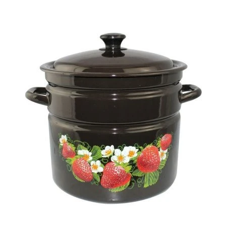 Кастрюля 10л эмаль коричневая с рис. цилиндрическая борт. 41804-222/6-У (2)